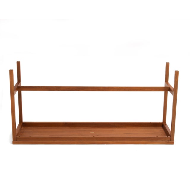 Mid Century Solid Teak Sofa Hall Console Table Thailand Scandinavian 1970s For Sale - Image 14 of 15