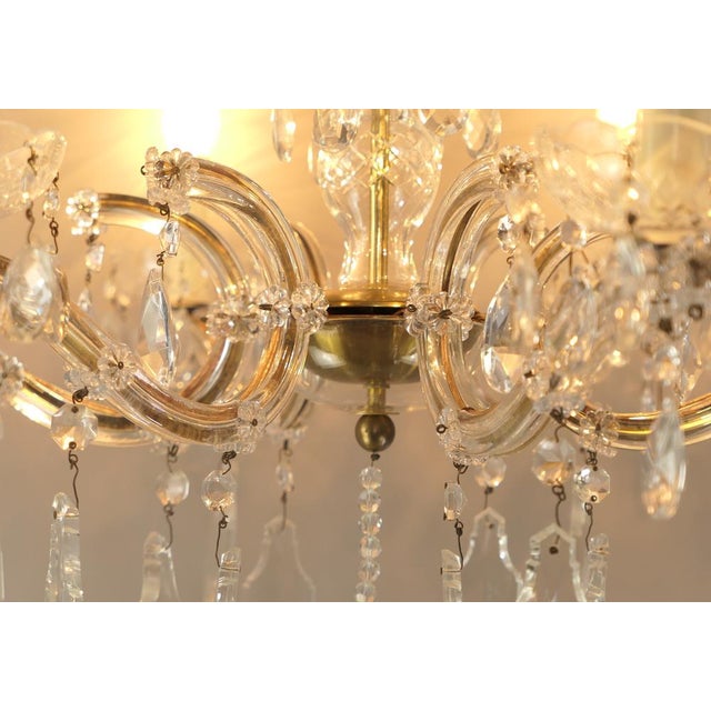 German Crystal Glass Chandelier, 1970s For Sale - Image 9 of 16