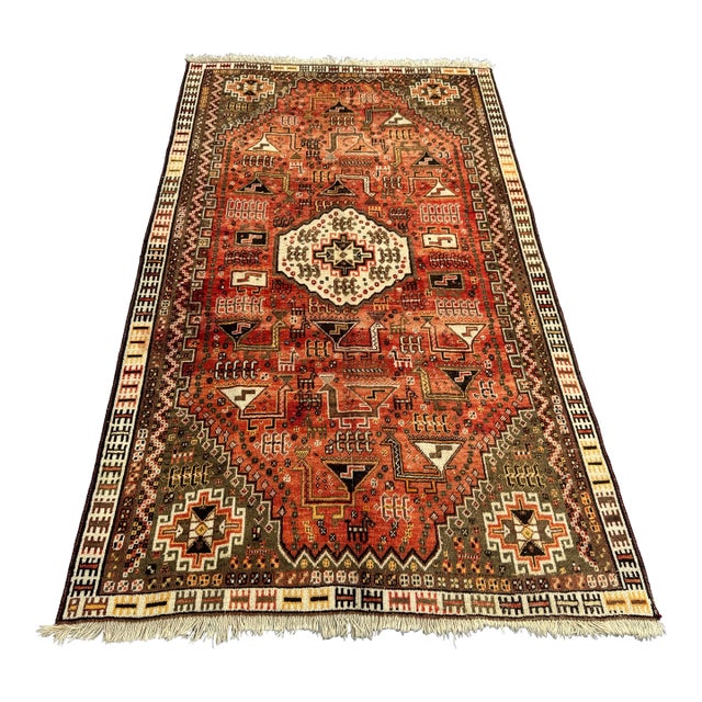 Unique Persian Vintage Qashqai Rug For Sale