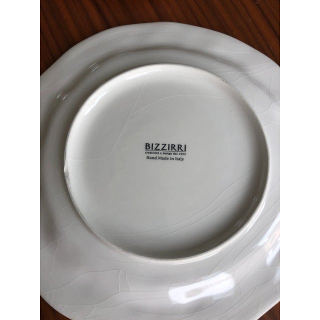 Italian Hand-Crafted Luncheon/Dessert Plates in Blue & White by Ceramiche Bizzirri-Set of 6 For Sale - Image 9 of 10