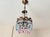 Vintage Brass Crown Chandelier With Hand-Painted Pink and Ice Blue Crystal Prisms For Sale - Image 4 of 17