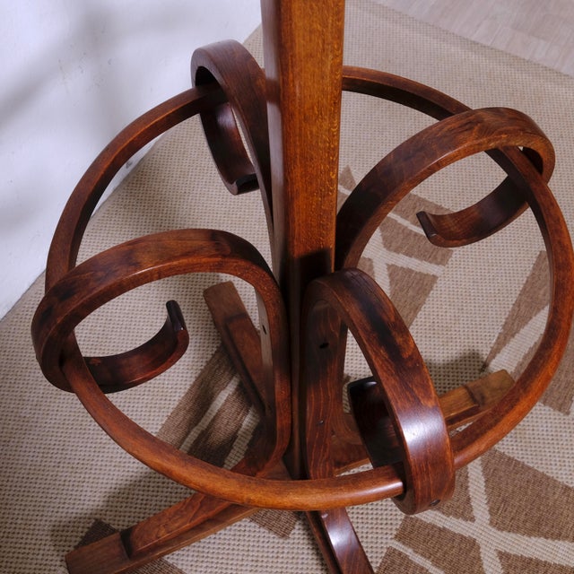 Vintage Curved Beech Coat Stand, 1970s For Sale - Image 4 of 16