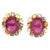 Ruby Red Bochic "Orient" Pastel Sapphires & Red Rubies Earrings Set In 18K Gold & Silver For Sale - Image 8 of 18