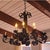 Huge 1920s Spanish Revival Style 6 Arm 12 Candelabra Charcoal Wrought Iron Pendant Chandeliers For Sale - Image 4 of 6