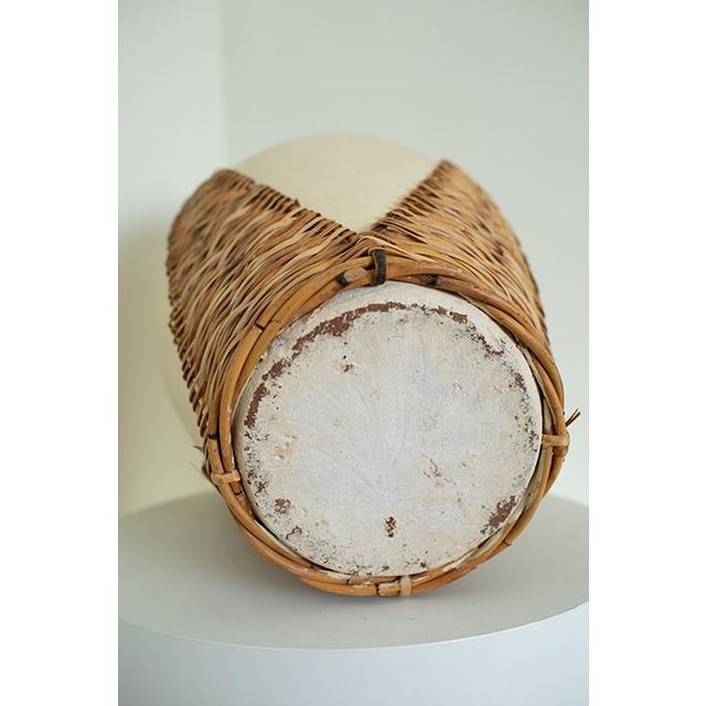 Large Vintage 1980s Rattan Wicker Wrapped Terracotta Pottery Vase For Sale - Image 13 of 13