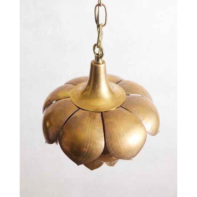 Mid 20th Century Attributed to Feldman Lotus Pendant Lamp For Sale - Image 15 of 18