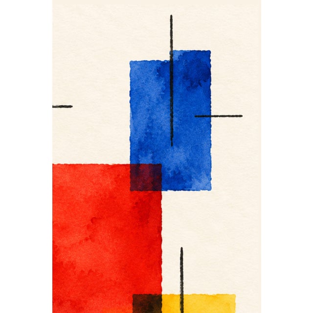 Not Yet Made - Made To Order Midcentury Modern Art Print – Primary Color Geometric Abstract, 40" X 60" For Sale - Image 5 of 8