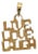 14k Solid Yellow Gold “Live Love Laugh” Charm/Pendant For Sale