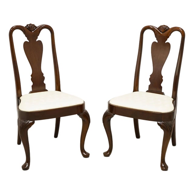 Hickory Chair Mahogany Queen Anne Dining Side Chairs - Pair A For Sale