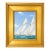 Original Nautical Sailboat Oil Painting in Custom Gold Frame, 14 X 16 by Matt Thomas For Sale