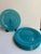 Glass Mid-Century Modern Arcoroc France Large Dinner Plates in Turquoise Blue Color- Set of 12 For Sale - Image 7 of 12