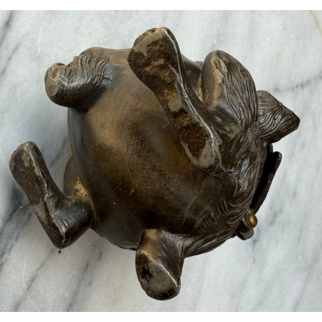 Late 19th Century Victorian Gothic Revival Bronze Devil Inkwell & Match Striker For Sale In Phoenix - Image 6 of 10