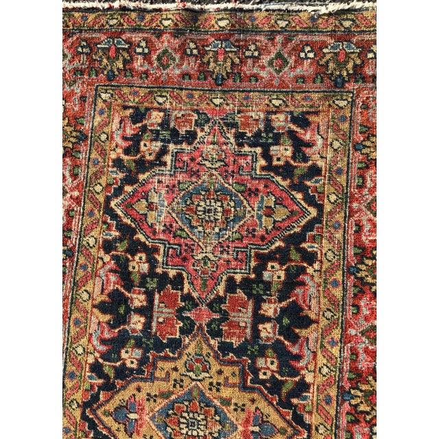 Textile 1900s Vintage Geometric Design Rug- 2′11″ × 5′5″ For Sale - Image 7 of 13