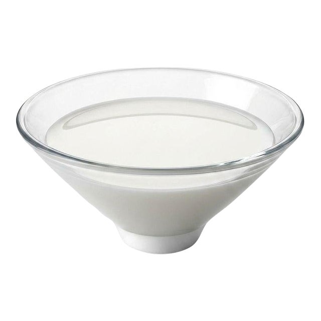 Salviati for Tiffany & Co. Heavy Modern Opaline & Clear Art Glass Bowl - 8.25" For Sale