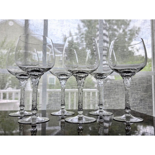 Very nice, elegant high-quality set of Rosenthal Studio-line water or wine blown glass goblets in the form known as SPLIT...