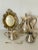 Silver plate Coffee tea set with small festooned tray and spoon. Signed Heavy Silverplate Westminster.