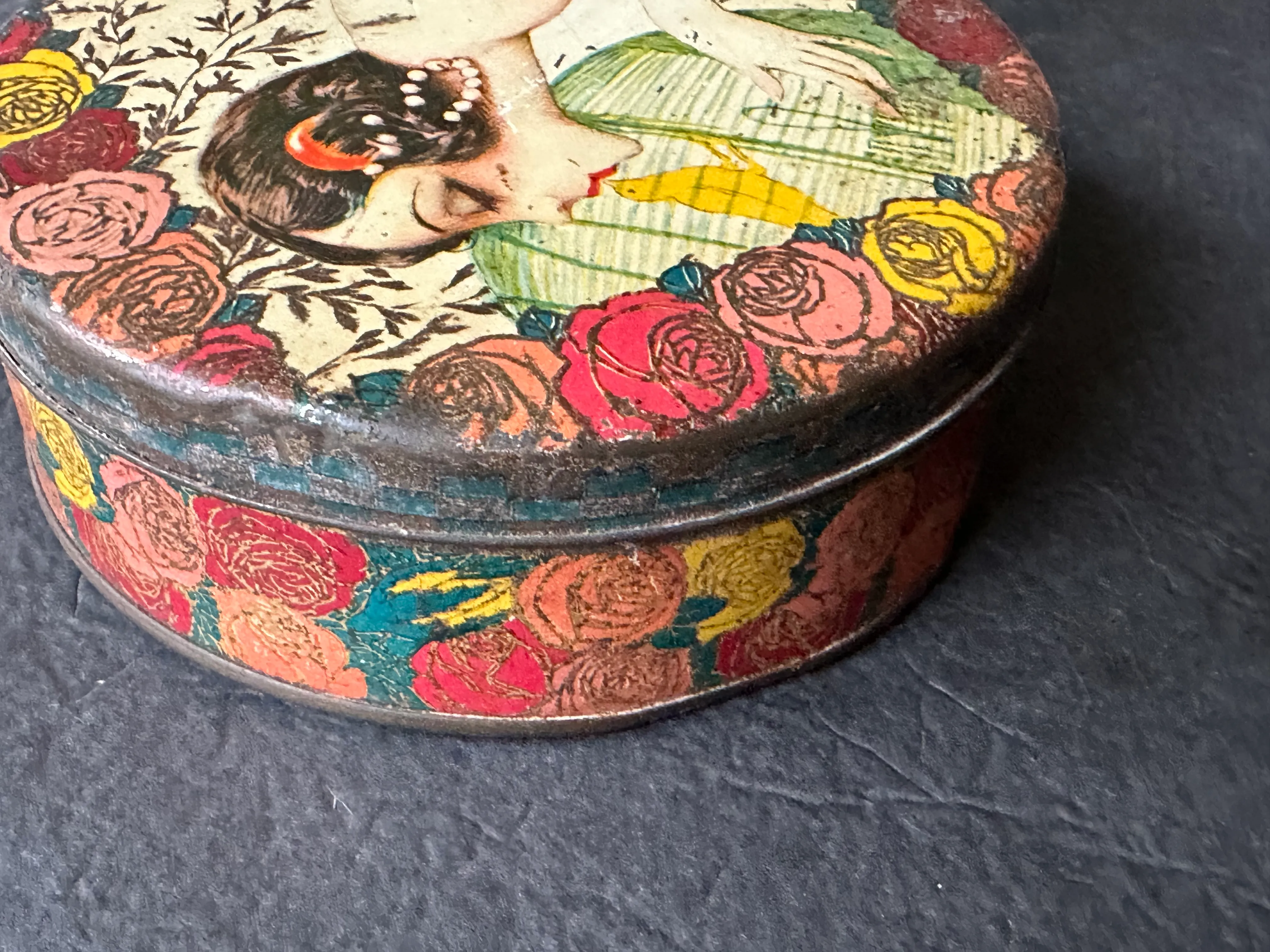 Antique Decorative French Biscuit Tin Box | Chairish