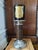 Art Deco Vintage 8” Leather and Silver Ralph Lauren Style Candleholder For Sale - Image 3 of 18