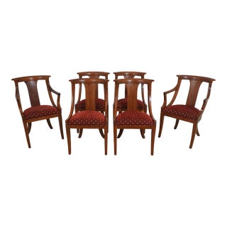 Set of 6 Stickley Cherry Directorie Dining Room Chairs For Sale