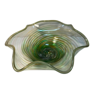 Tacoma Glass Decorative Art Glass Bowl Vortex Swirl Design