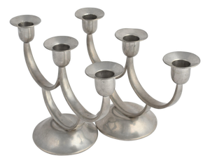 Vintage Art Deco Candelabras in Brass by Harald Buchrucker, 1930s, Set of 2
