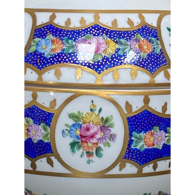 Vintage Dresden Hand-Painted Porcelain Rose Lid Trinket Box For Sale - Image 10 of 18