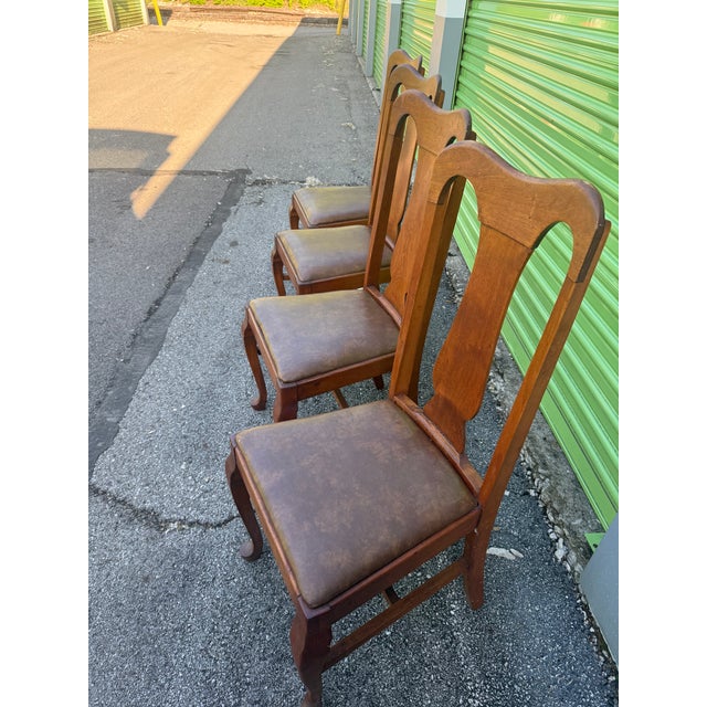 Vintage Set of 4 Queen Anne Dining Chairs For Sale In Columbus - Image 6 of 7