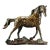 1980s Bronze Horse Sculpture With Gold Inlay | Ancient Style Gilt Bronze Statue | 1.3kg For Sale