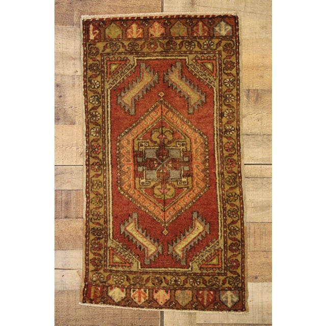 Brick Red Vintage Turkish Yastik Rug - 01'06 X 02'09 For Sale - Image 8 of 8