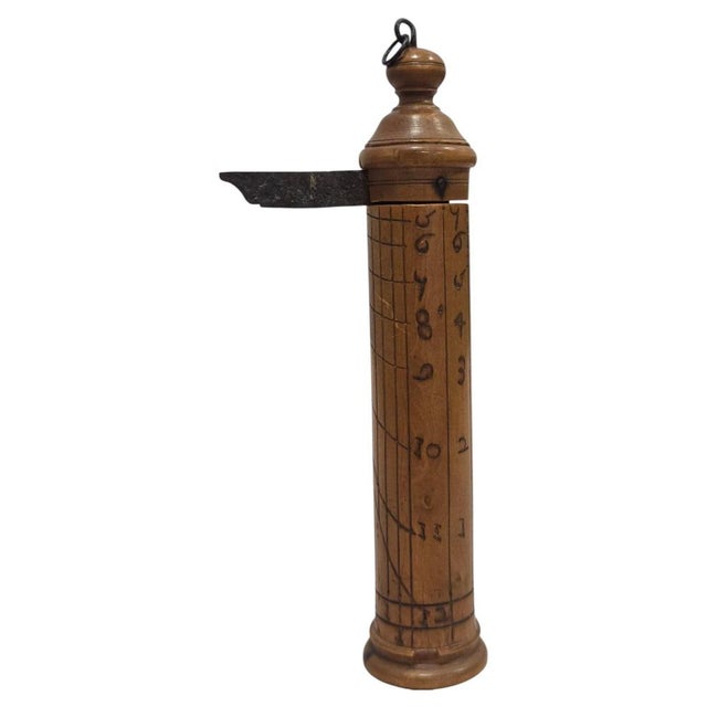 Portable Shepherds Column Sundial in Carved Wood, 1760s For Sale - Image 12 of 12