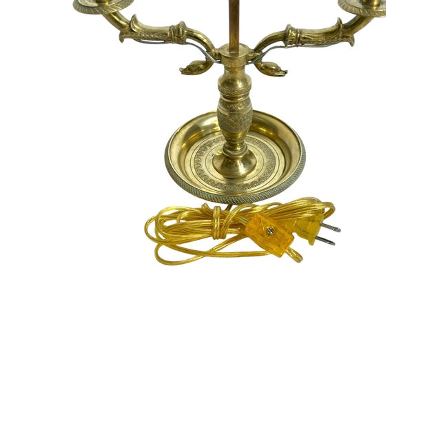 Early 20th Century Empire-Style French Tôle & Gilt Brass Bouillotte Lamp With Green Tole Shade For Sale - Image 16 of 18