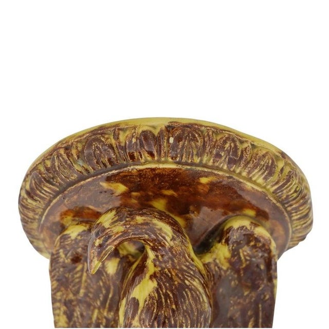 Rockingham Attr Pottery Stoneware Figural Eagle Corner Wall Sconce 20thC For Sale - Image 6 of 9