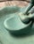 Van Briggle Van Briggle Pottery Vintage Ming Blue Native American Indian Girl Grinding Corn Maize For Sale - Image 4 of 12