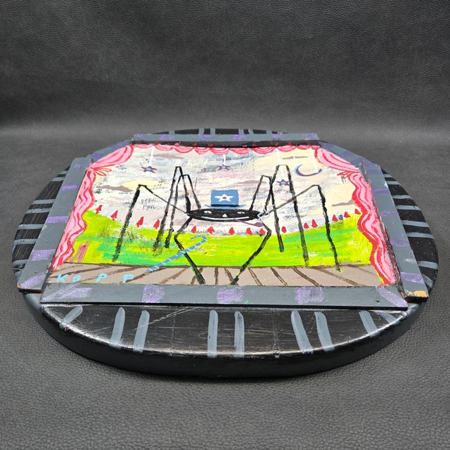 Early 21st Century "Vaudeville Dreams", Quirky Folk Art Dancing Spider Painting by Jim Kopp For Sale - Image 5 of 10