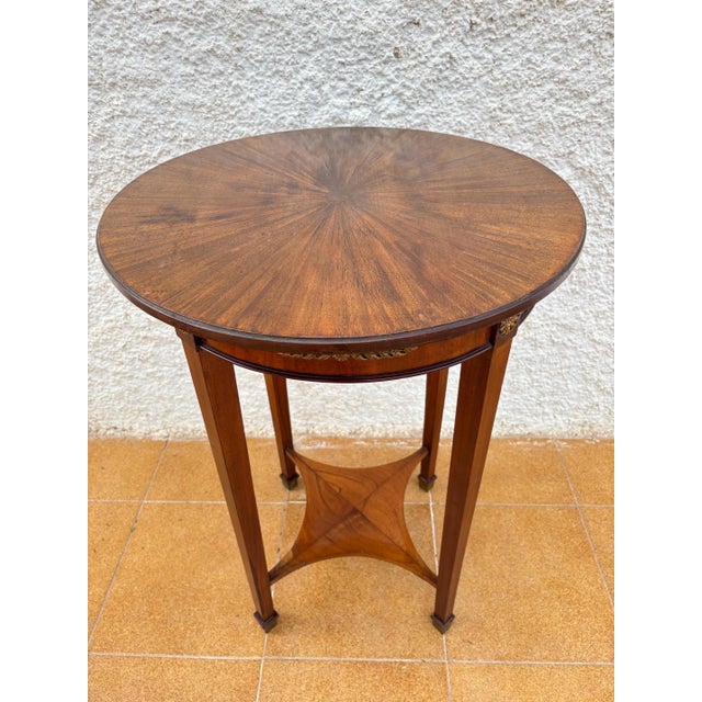 French Neoclassical Round Gueridon With Bronze Mounts, 20th Century For Sale - Image 9 of 13