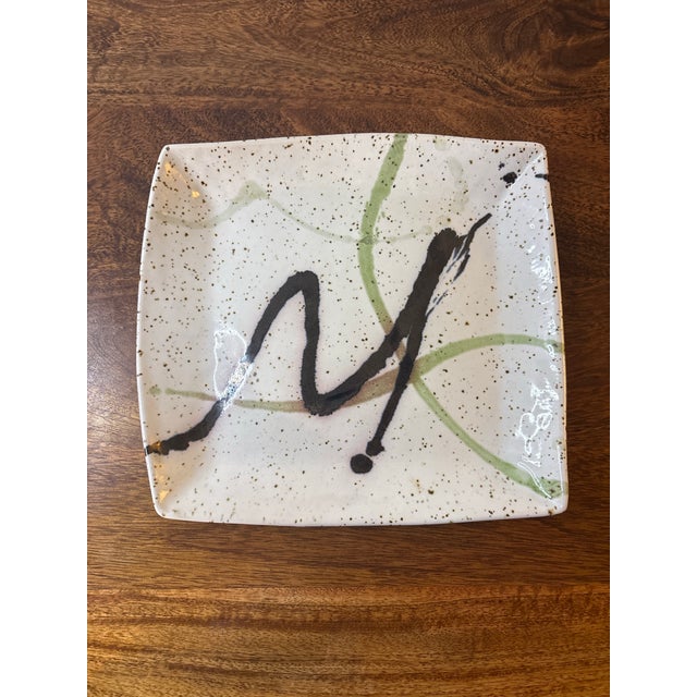 Mid 20th Century Vintage Mid-Century Studio Pottery Abstract Decorative Plate For Sale - Image 5 of 5