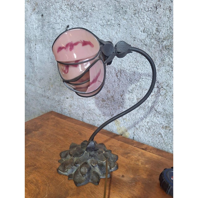 Purple 20th Century Art Nouveau Desk Lamp by Cara Merot, 1890s For Sale - Image 8 of 11