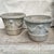 Mid 20th Century Pair of Neoclassical Cast Stone Garden Urns With Mask and Garland Motifs For Sale - Image 4 of 13