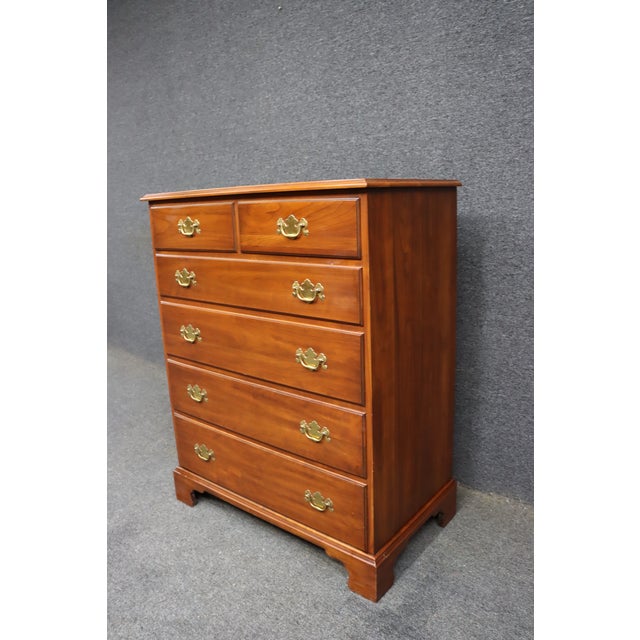 Henkel Harris 1980s Henkel Harris Wild Black Cherry Highboy Chest For Sale - Image 4 of 12