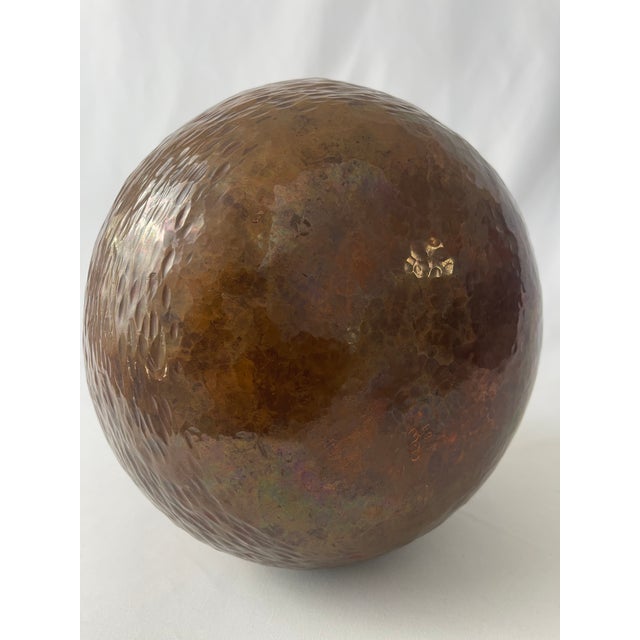 1980's Hammered Copper Vessel Vase by Greg Wilbur For Sale - Image 10 of 12