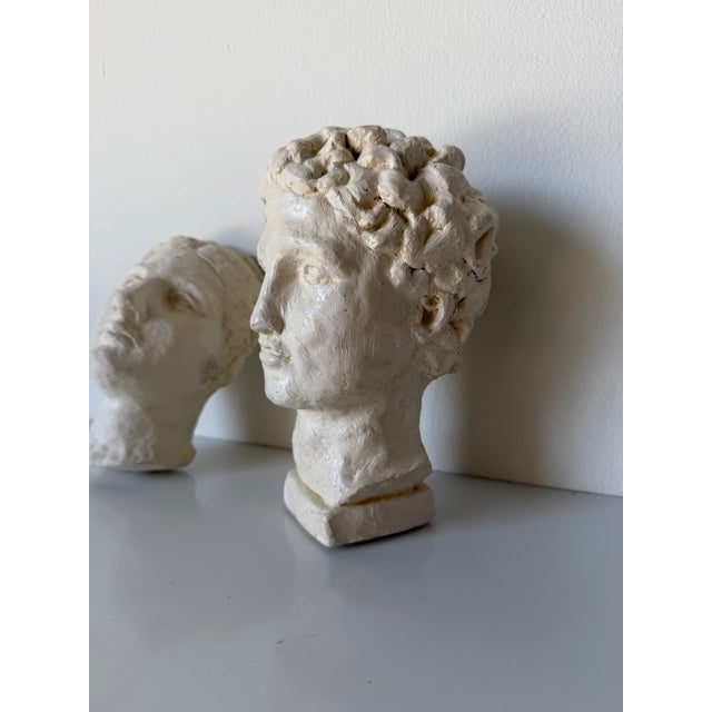 Modern Cris Cooper Modern Art Pottery Bust Sculptures – A Pair For Sale - Image 3 of 12