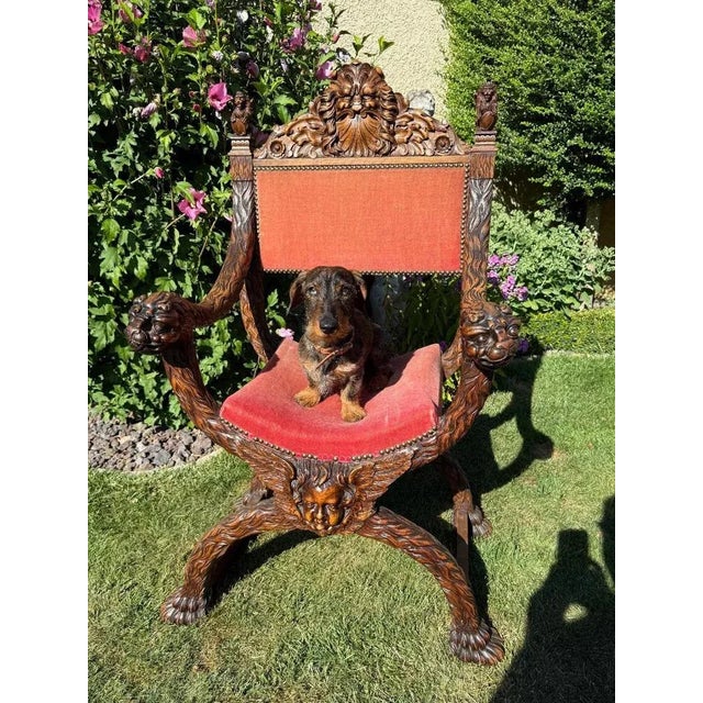 Renaissance Style Walnut Armchair For Sale - Image 12 of 13
