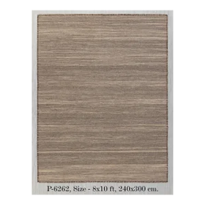 Beige Taupe Fine Weave Premium Wool Hand Woven Flatweave Kilim 9x12Ft.