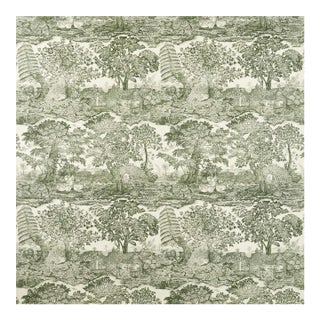 Sanderson Highgrove Toile Fabric in Yew Green For Sale