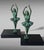 Art Deco French Pair of Dancer Bookends in Spelter and Black Marquina Marble For Sale - Image 4 of 18