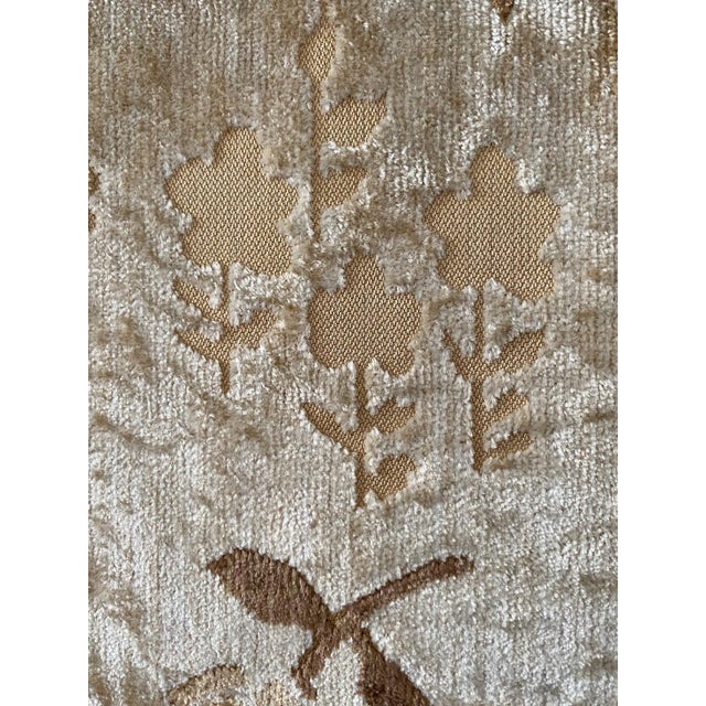 1970s 1970s Floral Velveteen Upholstery Fabric 1.84 Yards For Sale - Image 5 of 8