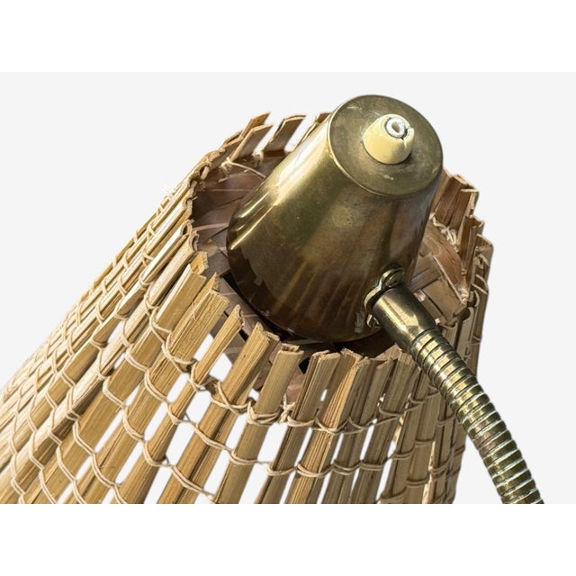 Brass Falkenbergs Belysning, Adjustable Floor Lamp, Brass, Bamboo, Sweden, 1960s For Sale - Image 8 of 13