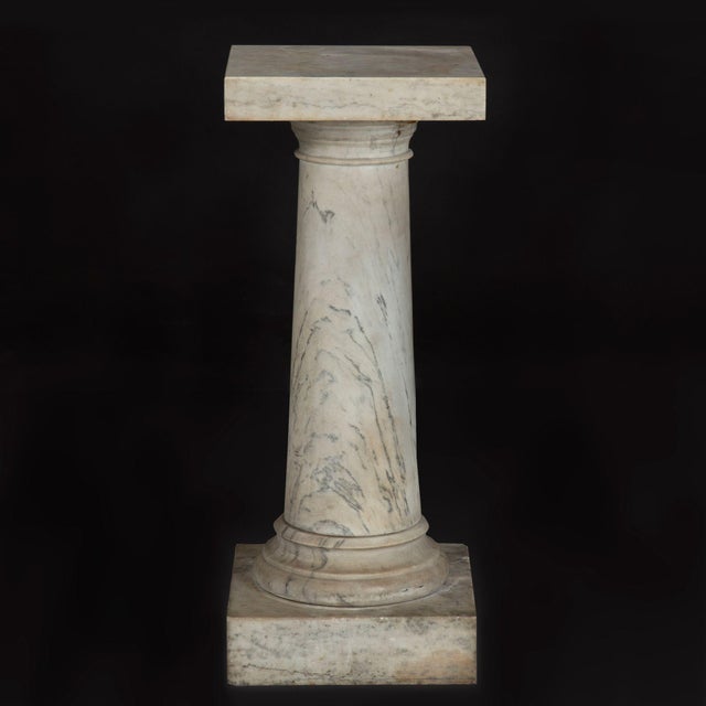 Italian Grand Tour Antique Marble Column Pedestal, Late 19th Century For Sale - Image 4 of 18