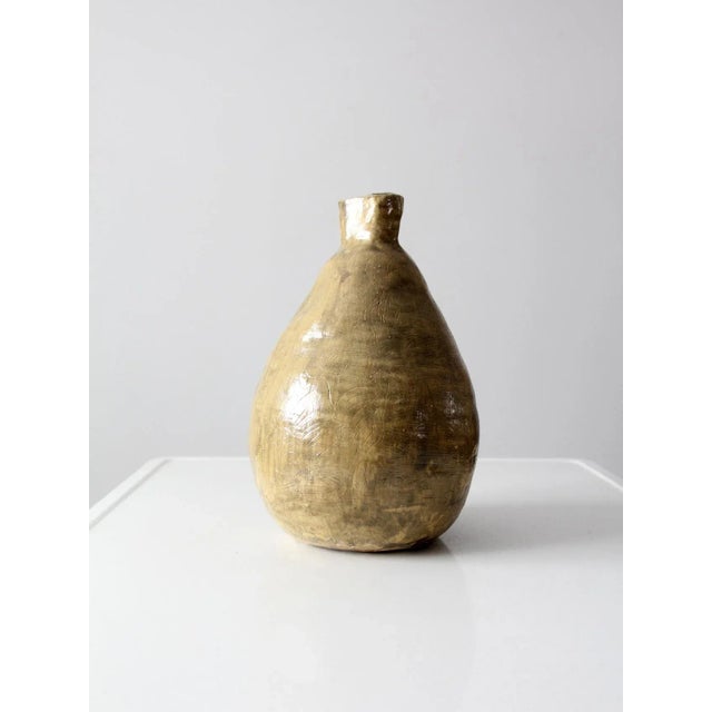 Ceramic Vintage Large Free Form Studio Pottery Vase For Sale - Image 7 of 13