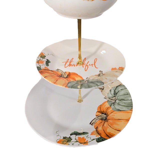 Bring the warmth of the autumn season to your table with this beautifully curated custom 3-tier Thanksgiving and harvest...
